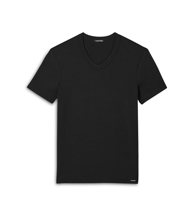 Mens Stretch-Cotton V-Neck T-Shirt Product Image