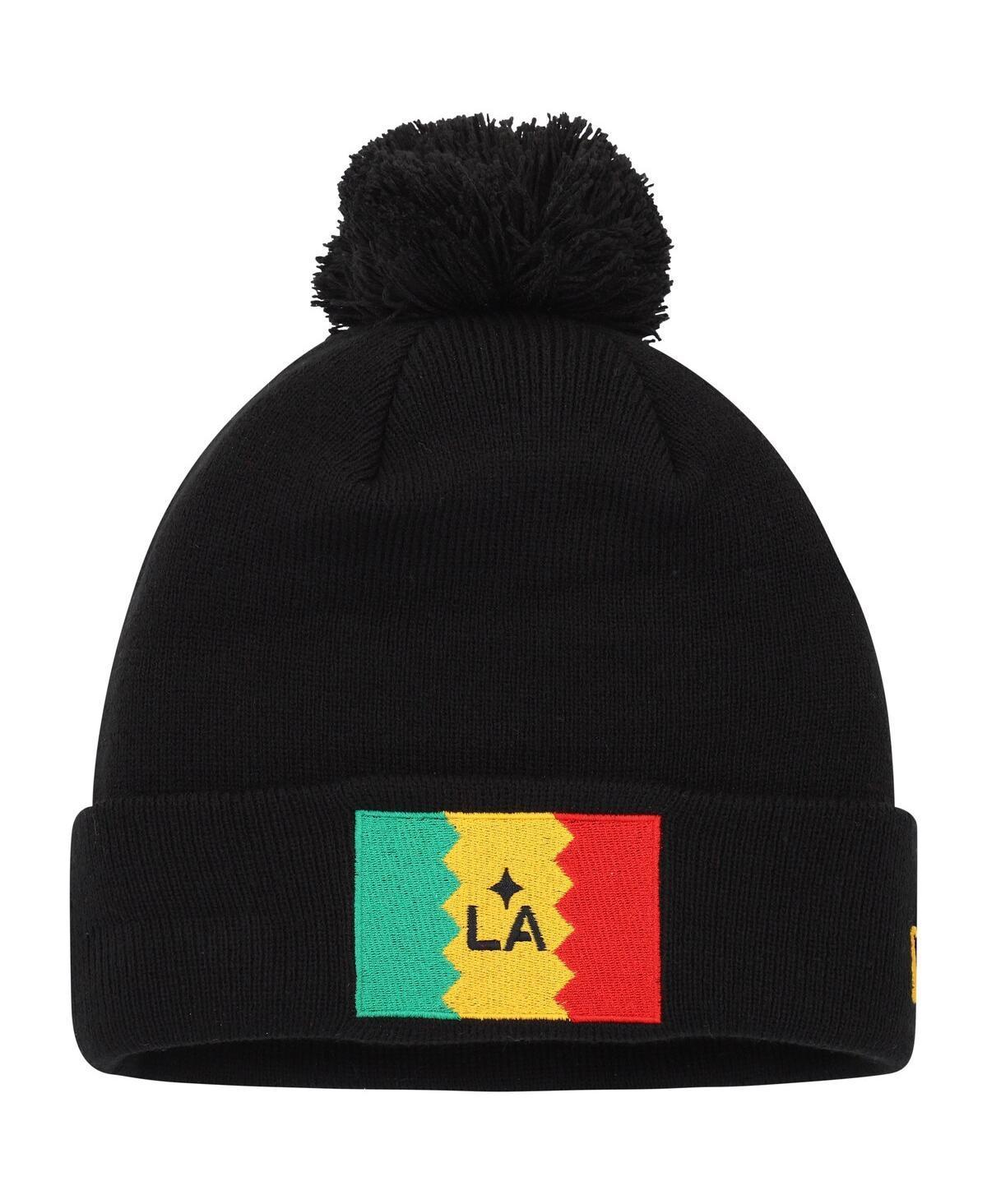 Mens New Era LA Galaxy Jersey Hook Cuffed Knit Hat with Pom Product Image