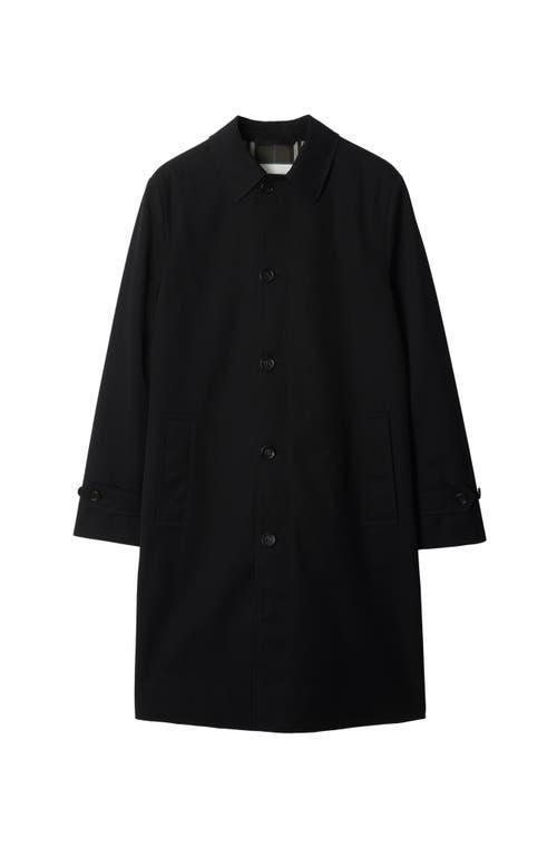 BURBERRY Long Cotton Blend Car Coat In Black Product Image