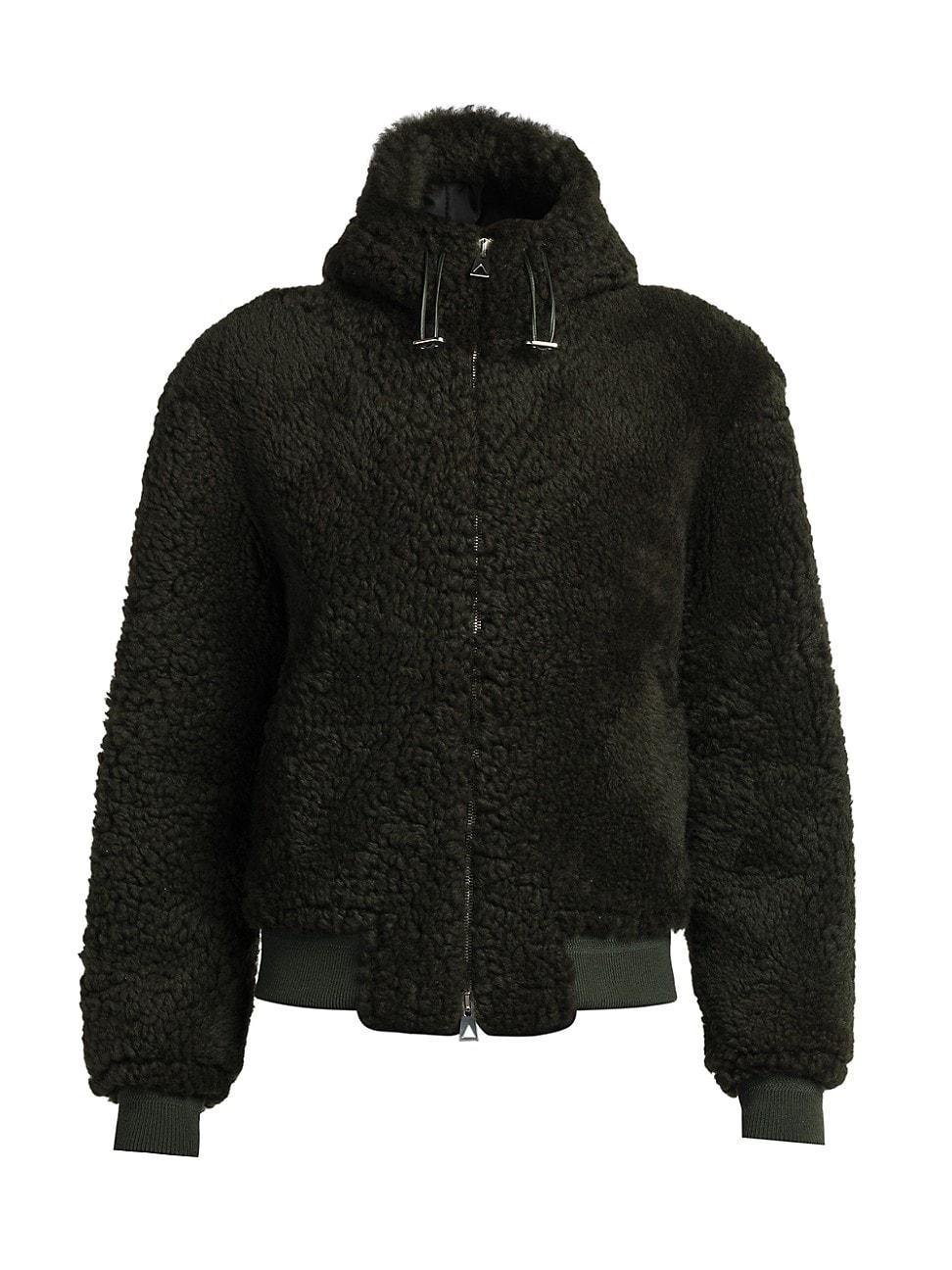 Mens Shearling Hooded Jacket Product Image