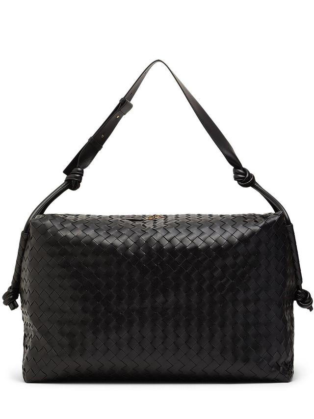 Large Loop Weekender Leather Bag In Black Product Image