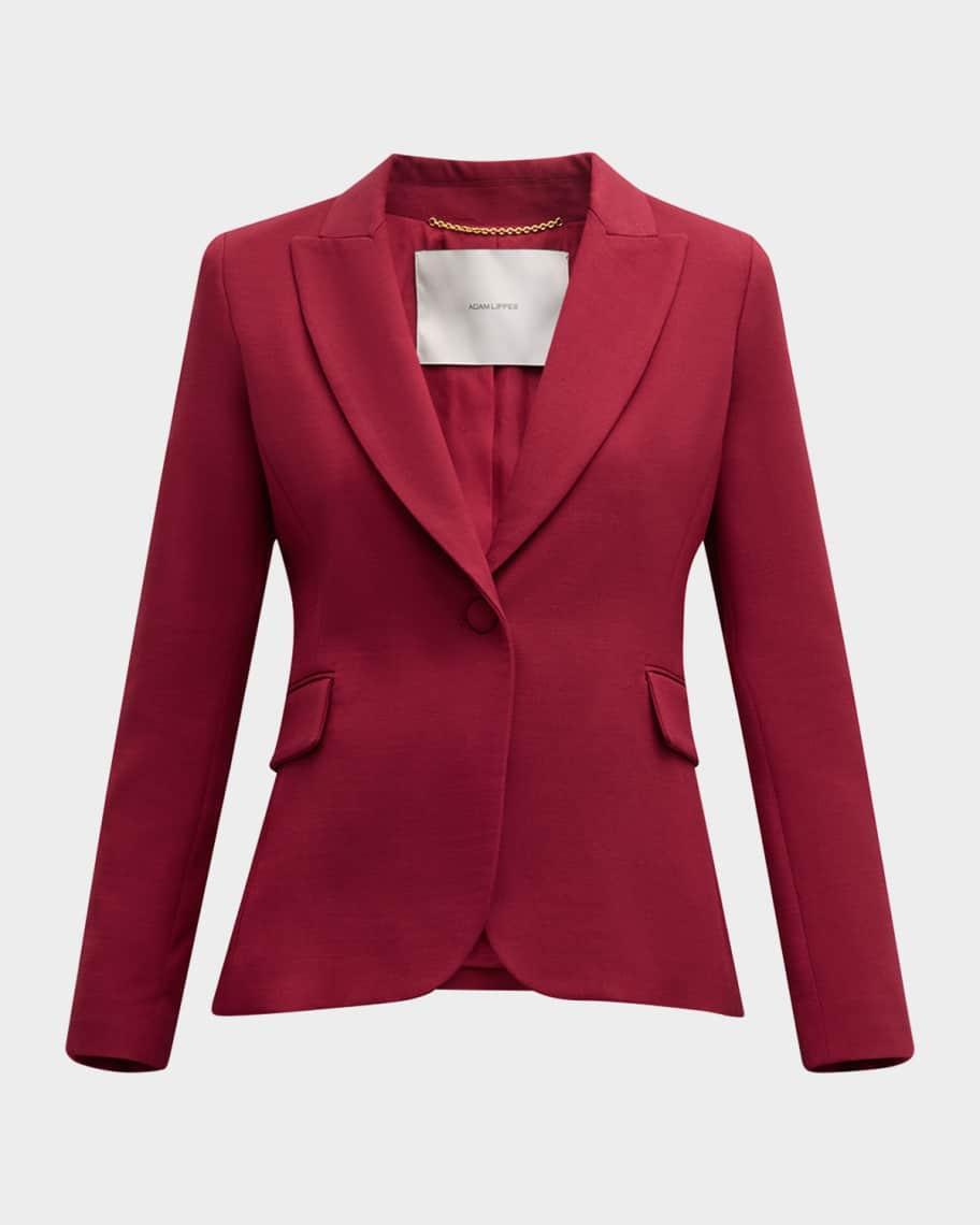 Single-Breasted Silk Wool Blazer Product Image