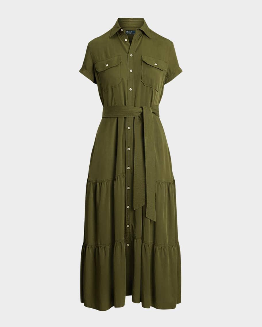 Belted Tiered Shirtdress Product Image