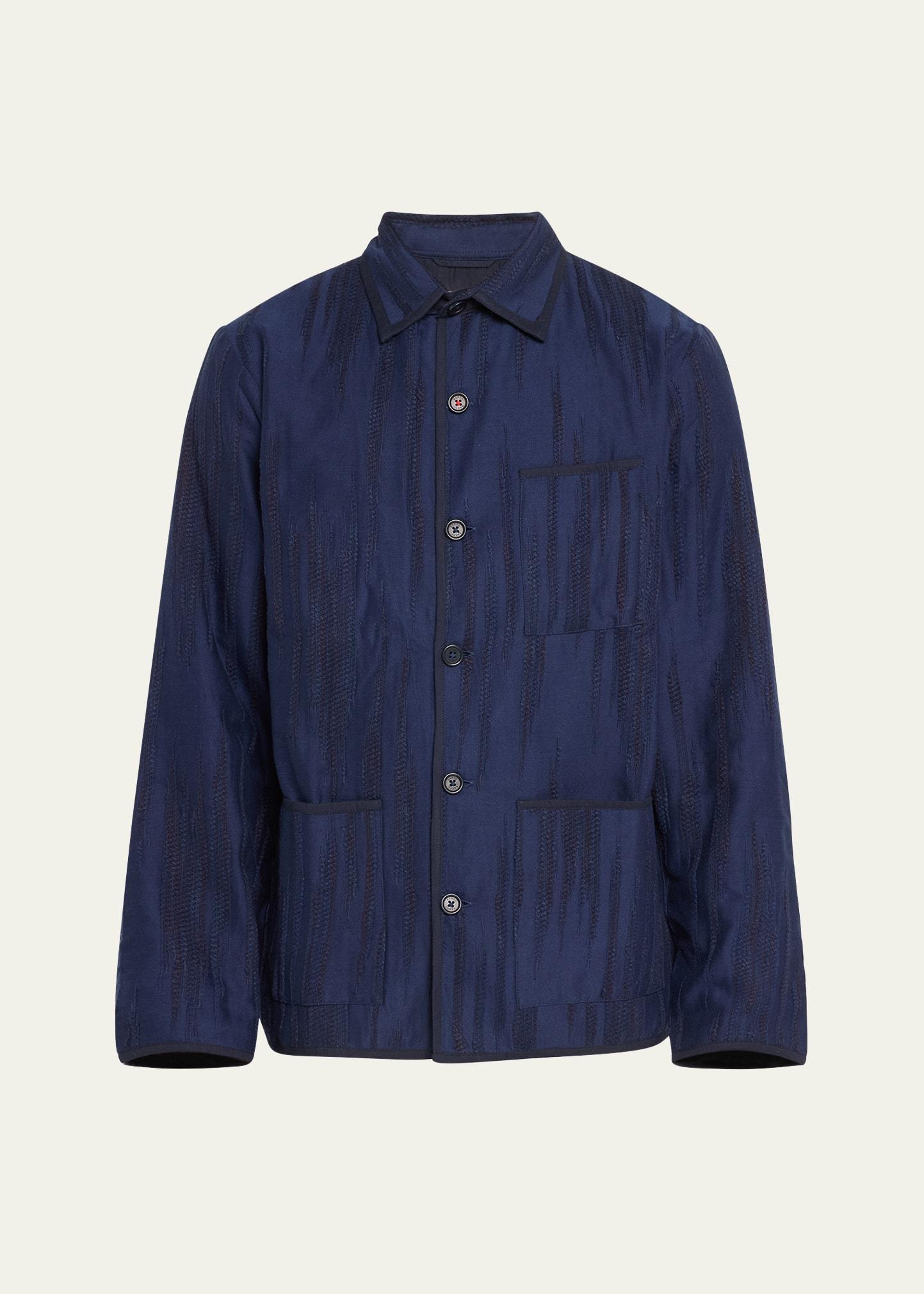 Mens Allover Stitchwork Chore Jacket Product Image