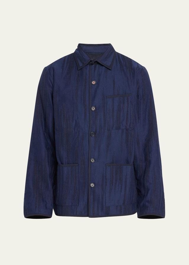 Mens Allover Stitchwork Chore Jacket Product Image