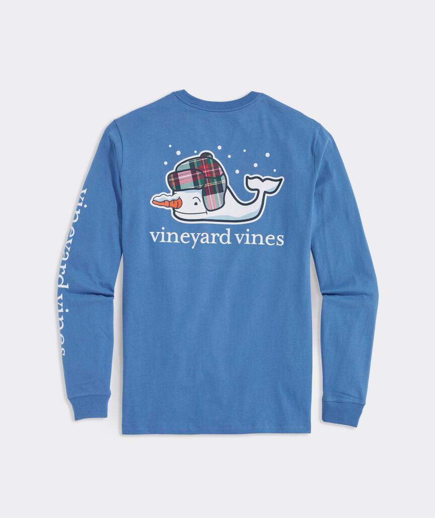 Snowman Whale Long-Sleeve Pocket Tee Product Image