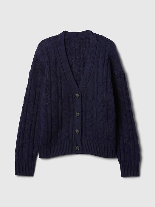 Oversized Cable-Knit Cardigan Product Image