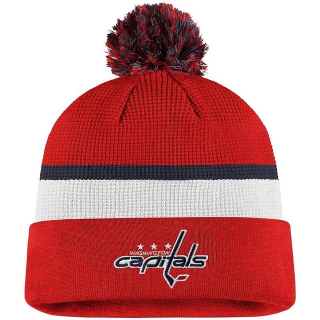 Mens Fanatics Branded /Navy Washington Capitals 2020 NHL Draft Authentic Pro Cuffed Pom Knit Hat Product Image