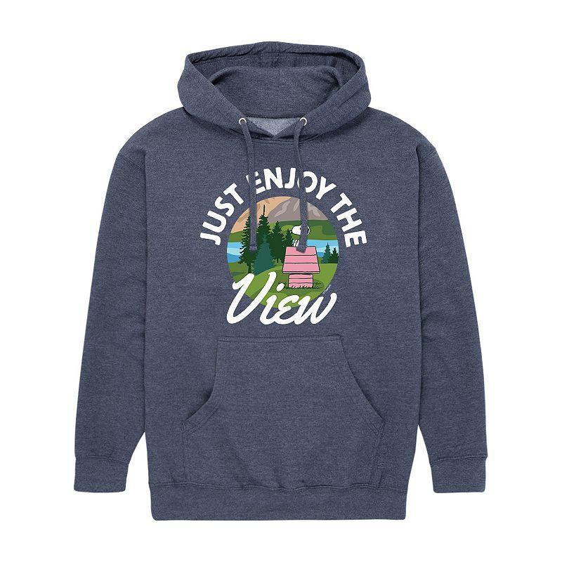 Mens Peanuts Enjoy The View Hoodie Grey Blue Product Image