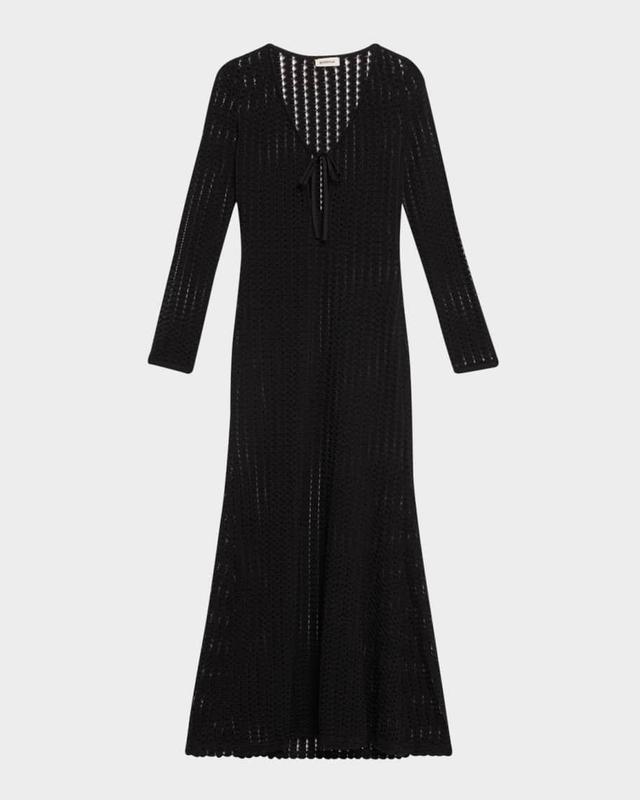 Elton Open-Knit Keyhole Maxi Dress Product Image