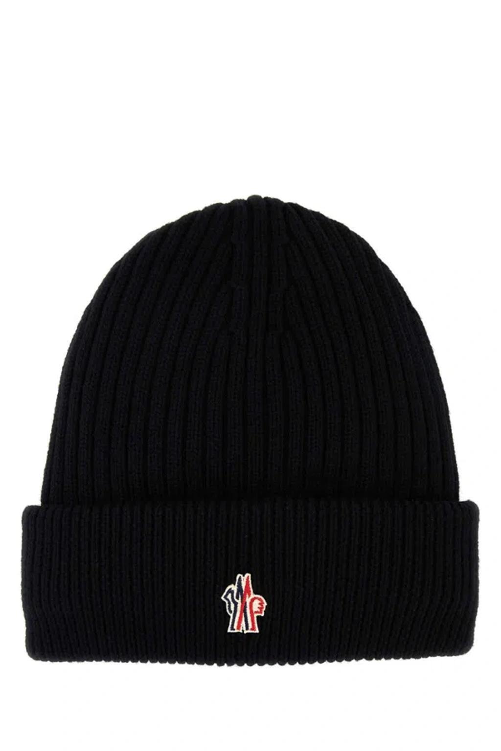 MONCLER Grenoble Man Black Wool Beanie Hat Product Image