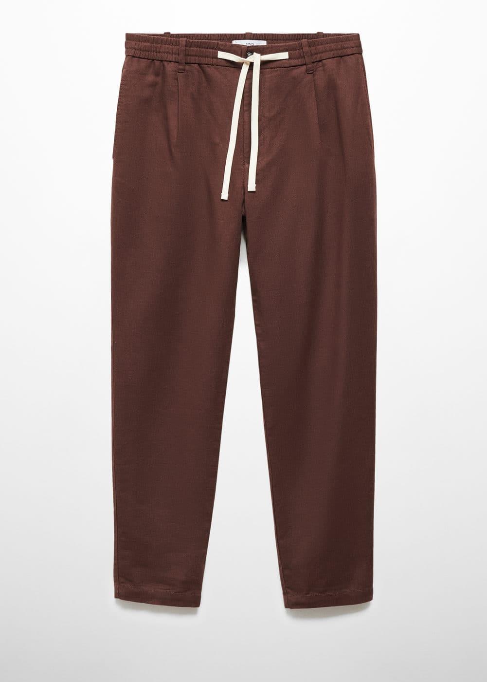 MANGO MAN - Slim-fit pants with drawstring burgundyMen Product Image