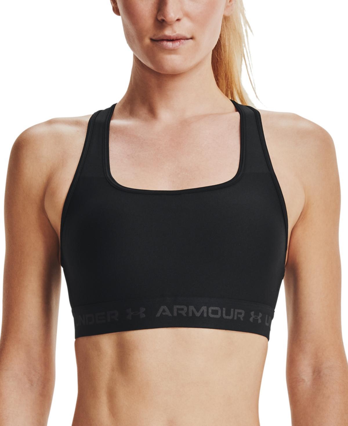 Under Armour Womens Crossback Medium Impact Sports Bra Capri / Sky Blue Product Image