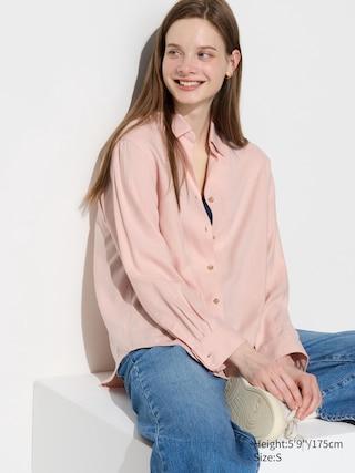 Womens Soft Flannel Skipper Shirt Pink Large UNIQLO US Product Image