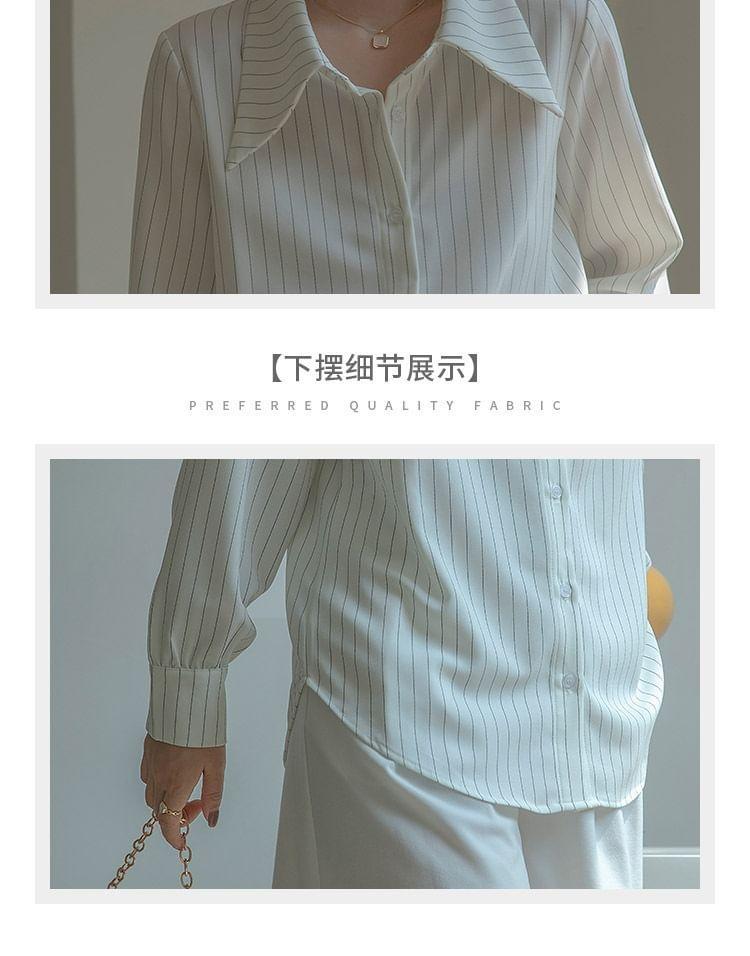 Long-Sleeve Striped Shirt Product Image