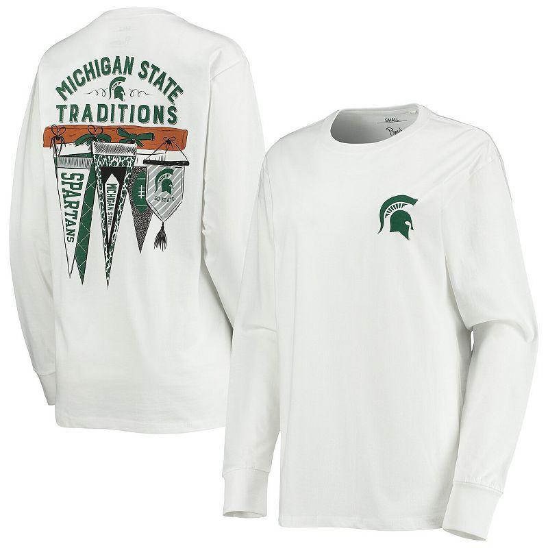 Womens Pressbox Michigan State Spartans Traditions Pennant Long Sleeve T-Shirt Product Image