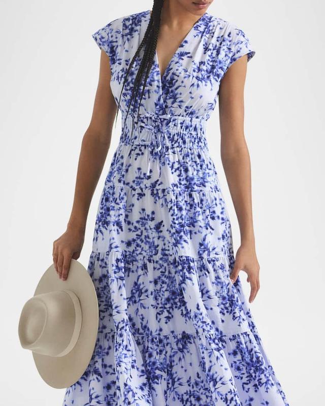 Fatima Cornflower Tiered Maxi Dress Product Image