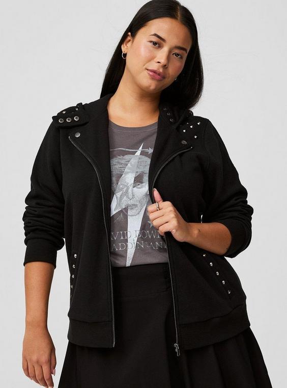 Fleece Studded Moto Jacket product image