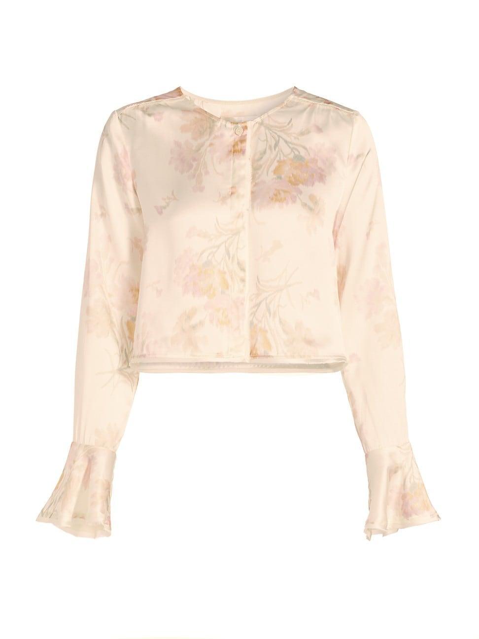 Womens Lyndon Floral Silk Crop Top Product Image