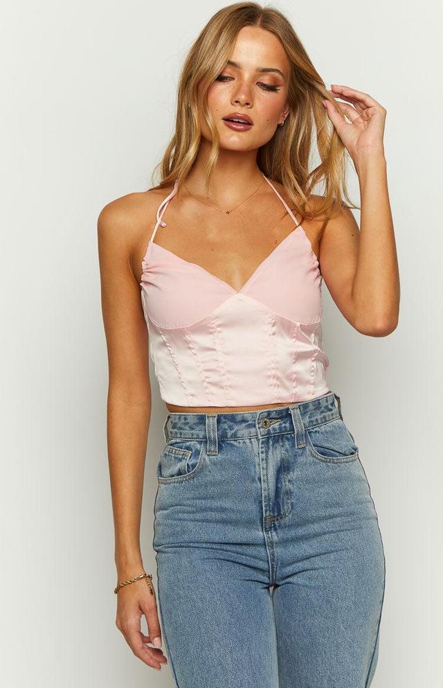 Sashay Pink Corset Crop Top Product Image