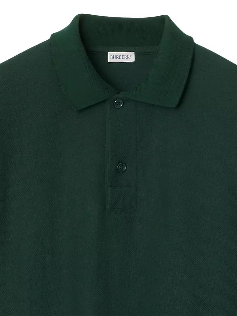 Long-Sleeve Cotton Polo Shirt Product Image