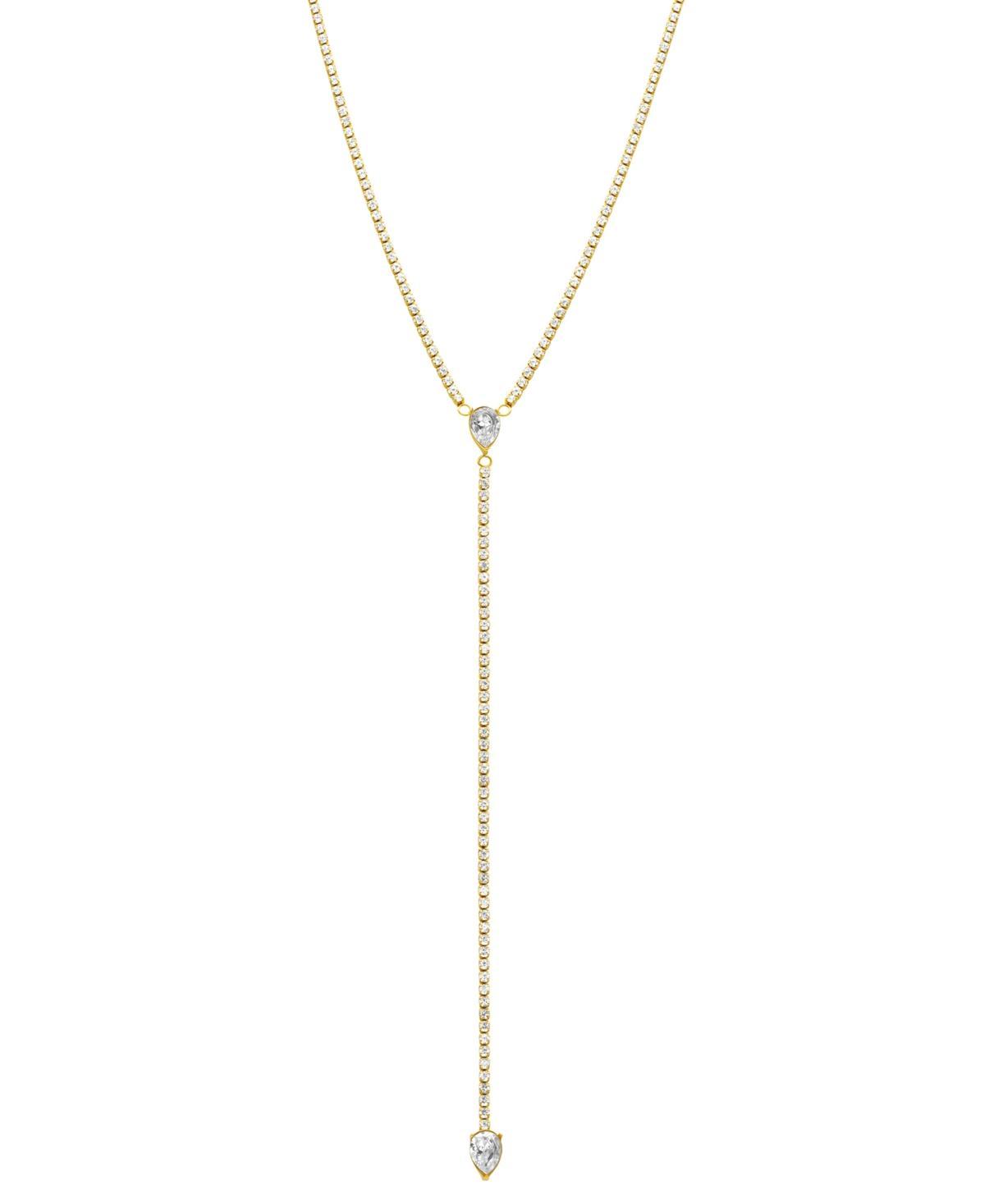 Adornia Rhodium-Plated Crystal Lariat Tennis Necklace, 15 + 2-1/4 extender Product Image