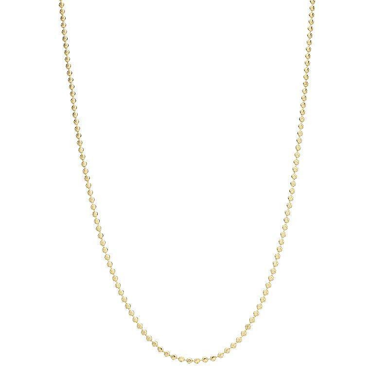 14k Gold Moon Cut Chain Necklace, Womens Product Image