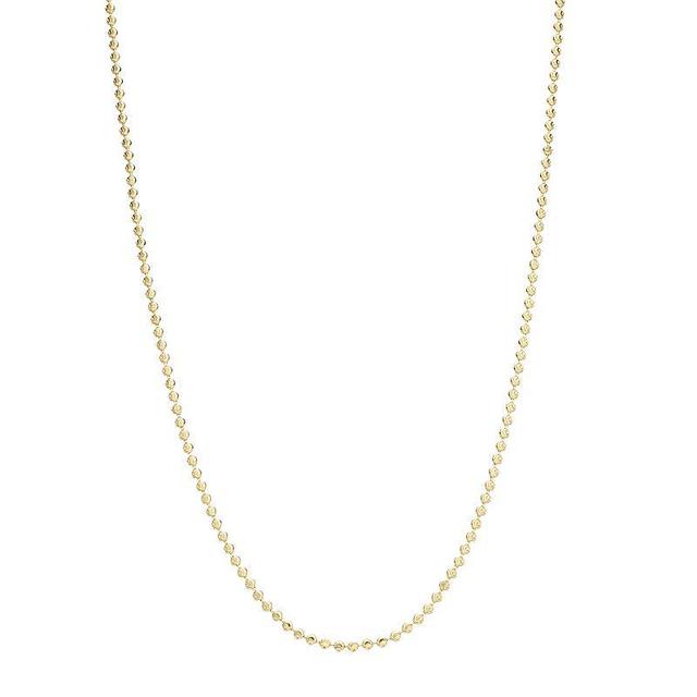 14k Gold Moon Cut Chain Necklace, Womens Product Image