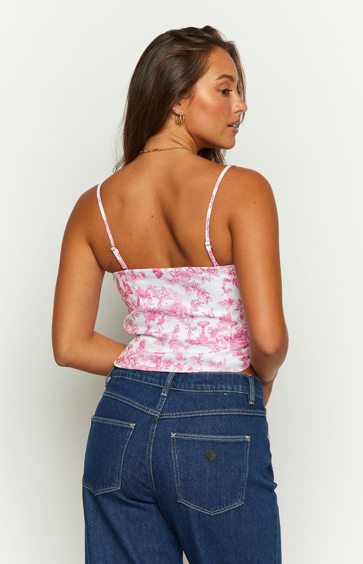 Brooklyn Pink Printed Strapless Top Product Image