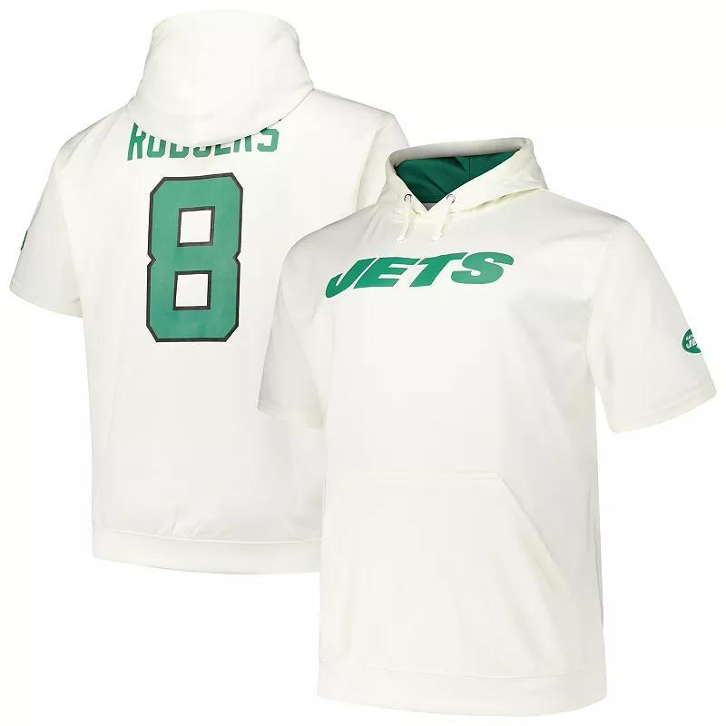 Mens Fanatics Aaron Rodgers Cream New York Jets Big & Tall Short Sleeve Hoodie T-Shirt Product Image