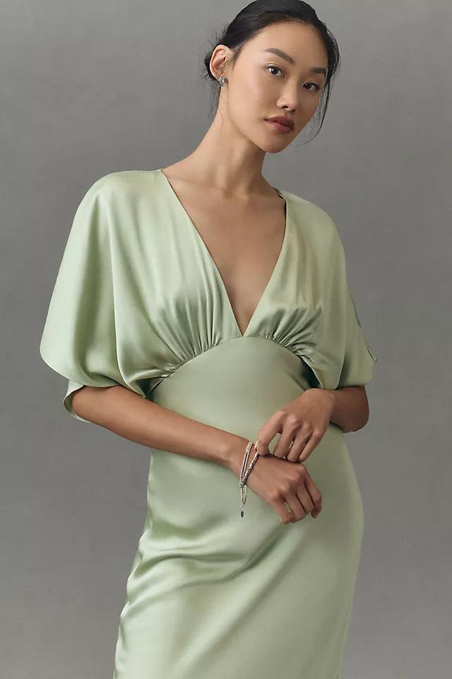 BHLDN Amelia Deep-V Satin Maxi Dress Product Image