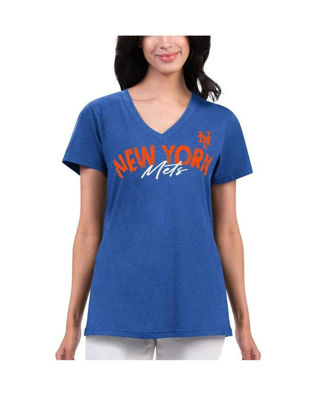 Womens G-III 4Her by Carl Banks Royal New York Mets Key Move V-Neck T-Shirt Product Image