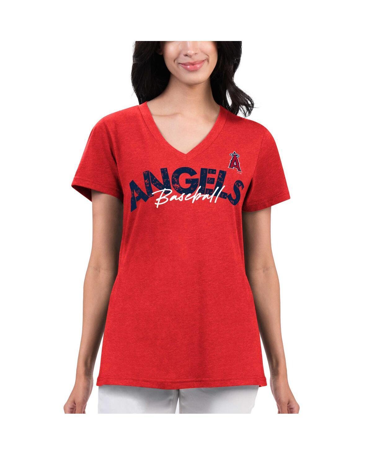 Womens G-III 4Her by Carl Banks Los Angeles Angels Key Move V-Neck T-Shirt Product Image