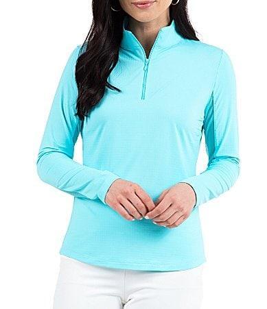 IBKUL Solid Long Sleeve Quarter Zip Top Product Image