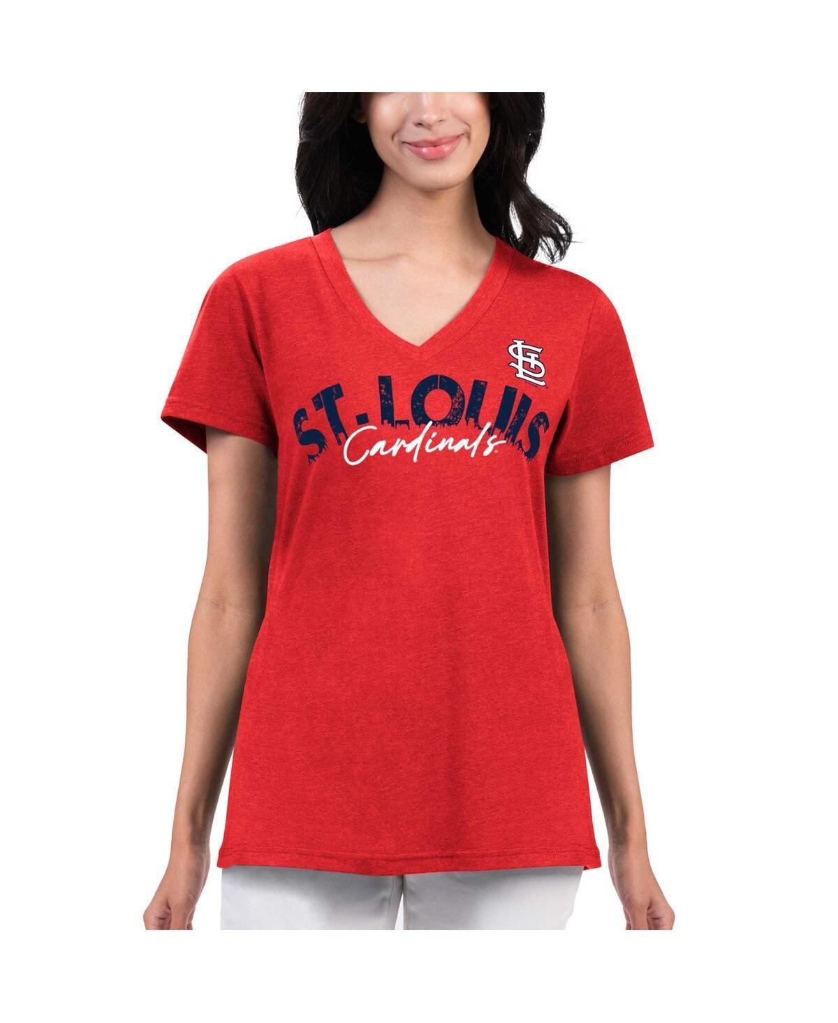 Womens G-iii 4Her by Carl Banks Red Distressed St. Louis Cardinals Key Move V-Neck T-shirt Product Image