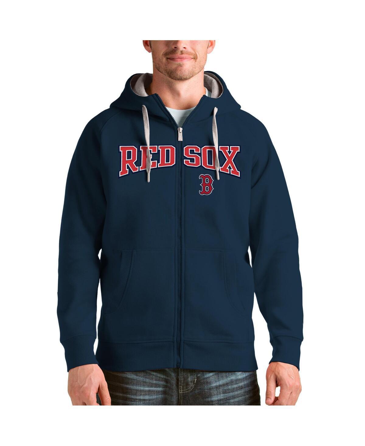 Antigua Mens Navy Boston Red Sox Team Logo Victory Full-Zip Hoodie Product Image