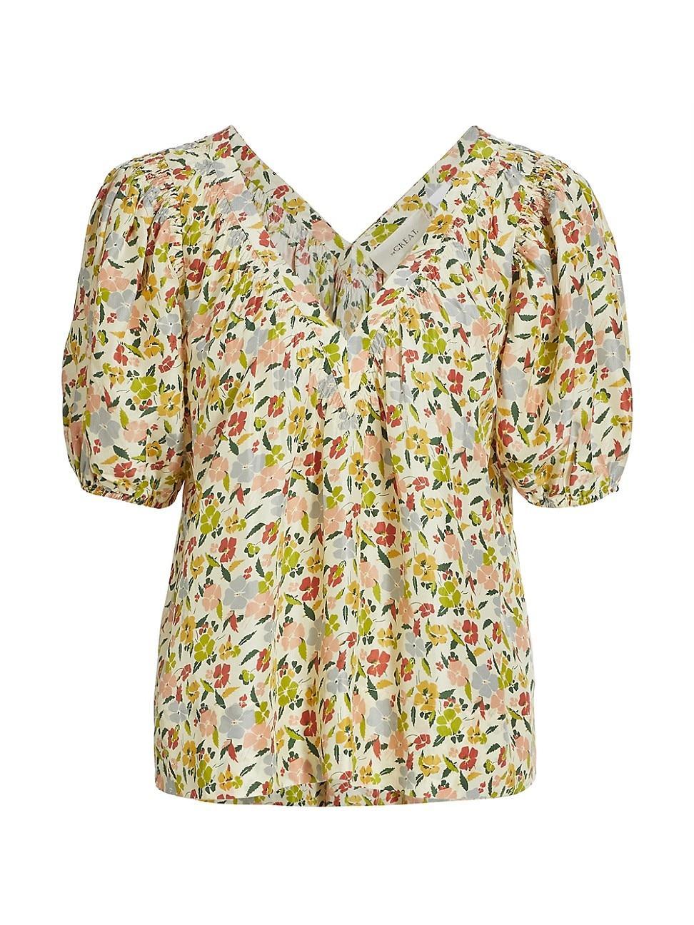 Womens The Bungalow Silk Floral Top Product Image