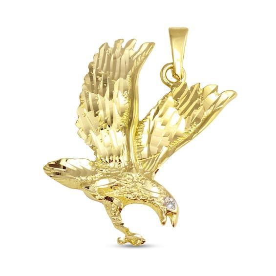 Men's Diamond Accent Eagle Pendant Charm in 10K Gold Product Image