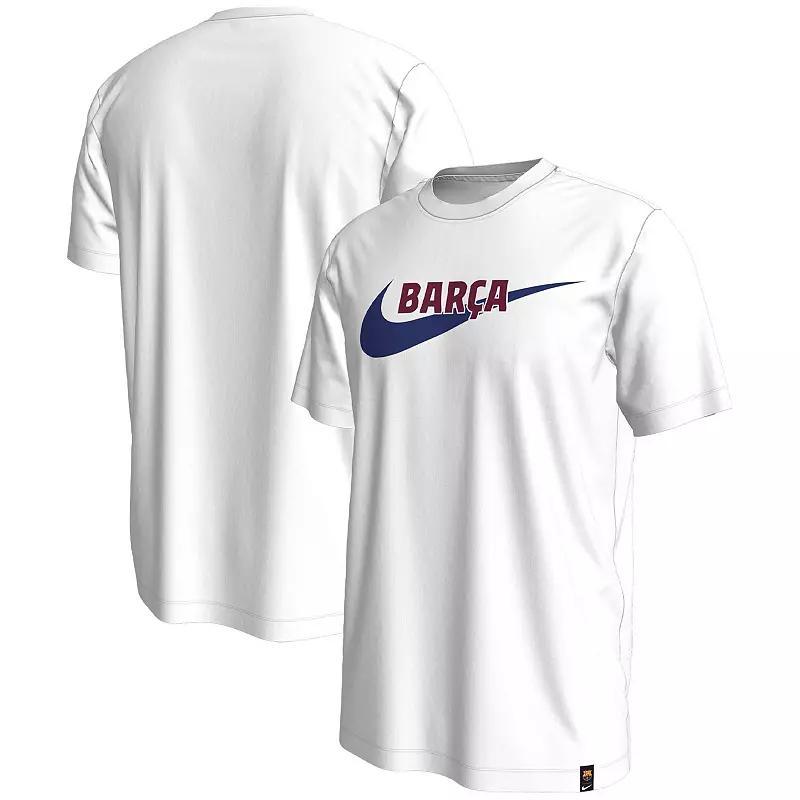 Mens Nike White Barcelona Swoosh T-Shirt Product Image