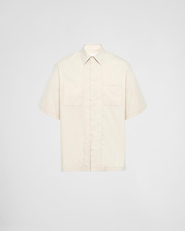 Short-sleeved stretch cotton shirt Product Image