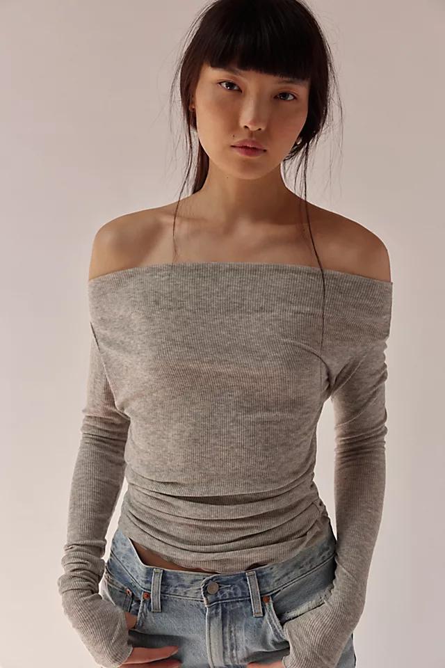 Big Love Rib Off The Shoulder Long Sleeve Product Image