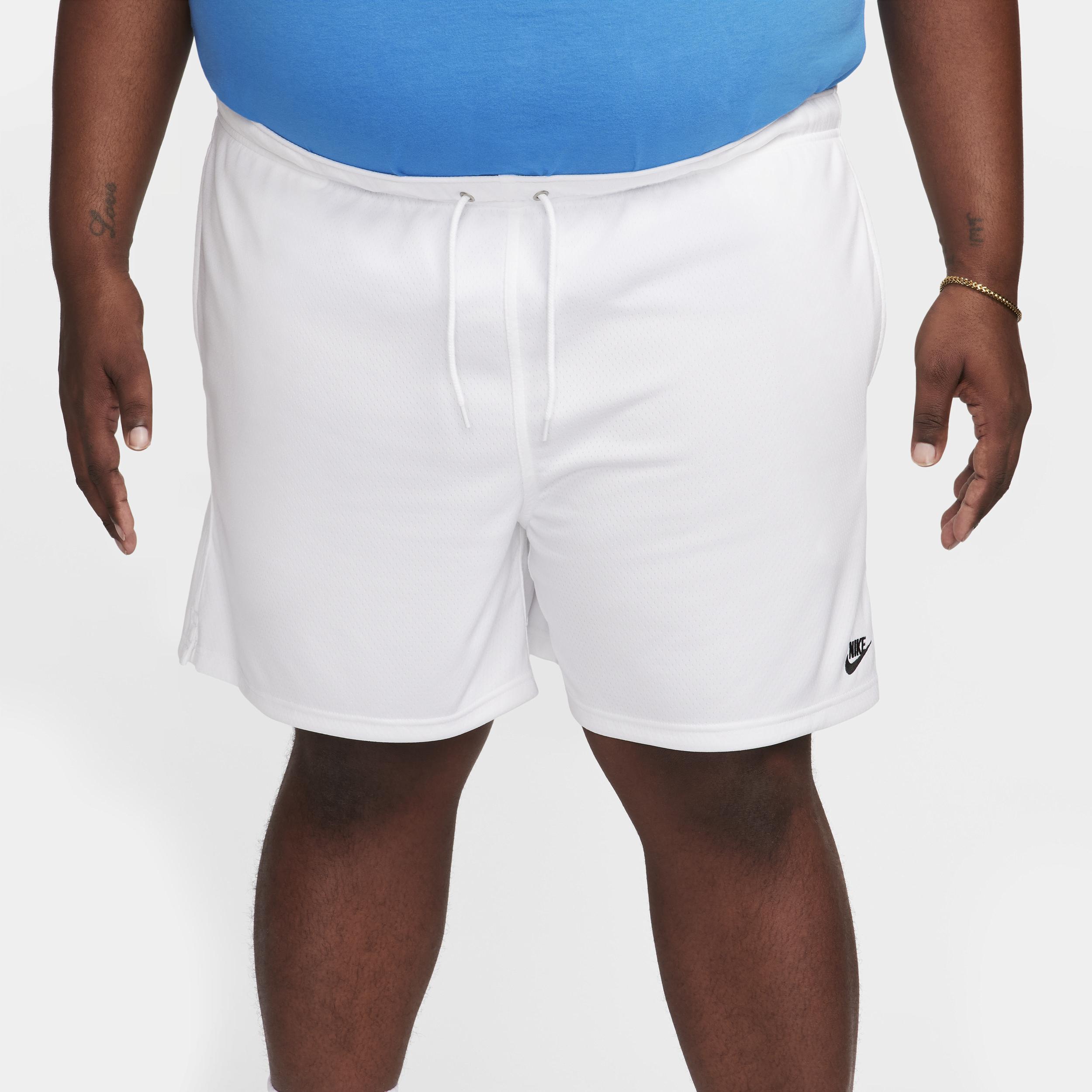 Nike Mens Nike Club Flow Mesh Shorts - Mens White/Black Product Image