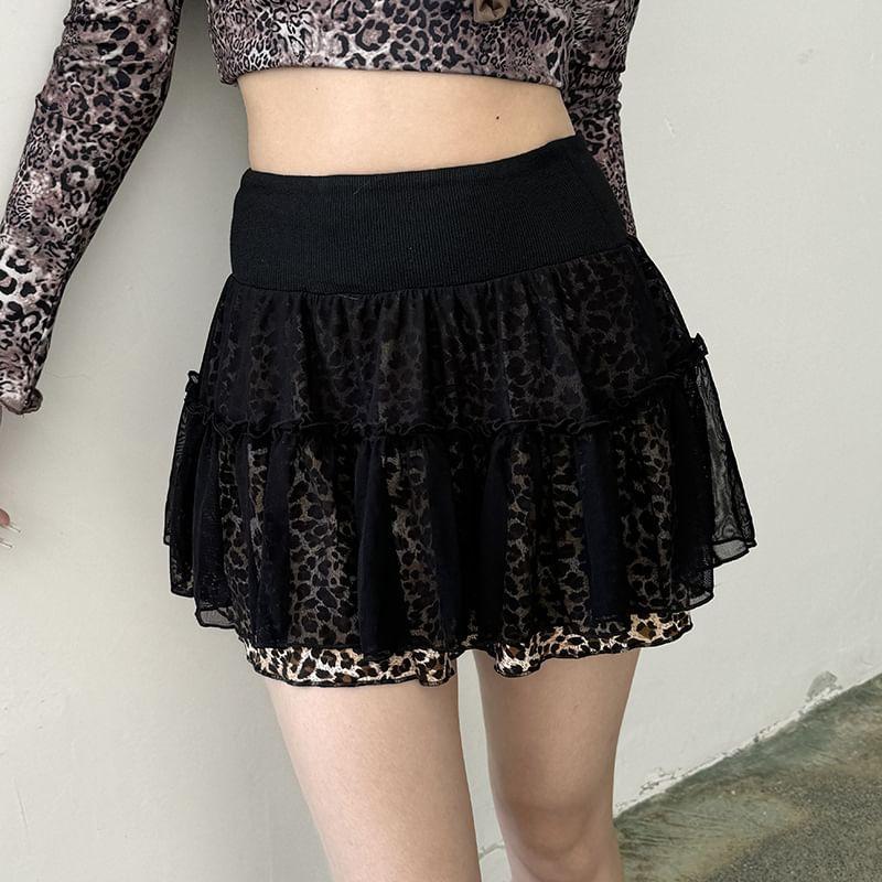 Leopard Print Skirt Product Image