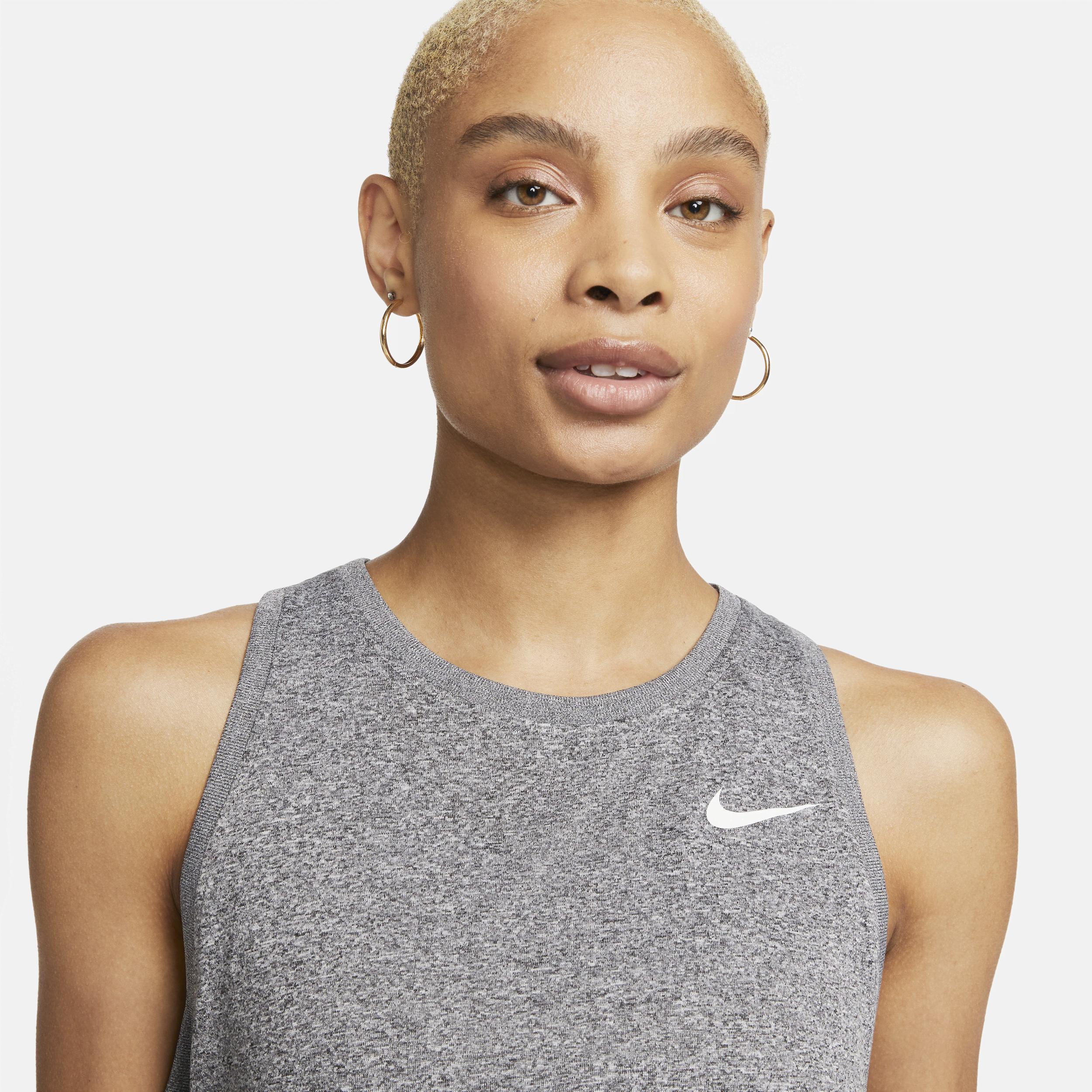 Womens Nike Dri-FIT Tank Top Black Grey Product Image