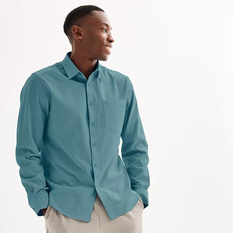 Mens FLX Slim Performance Untucked-Fit Button Down Long Sleeve Shirt Product Image