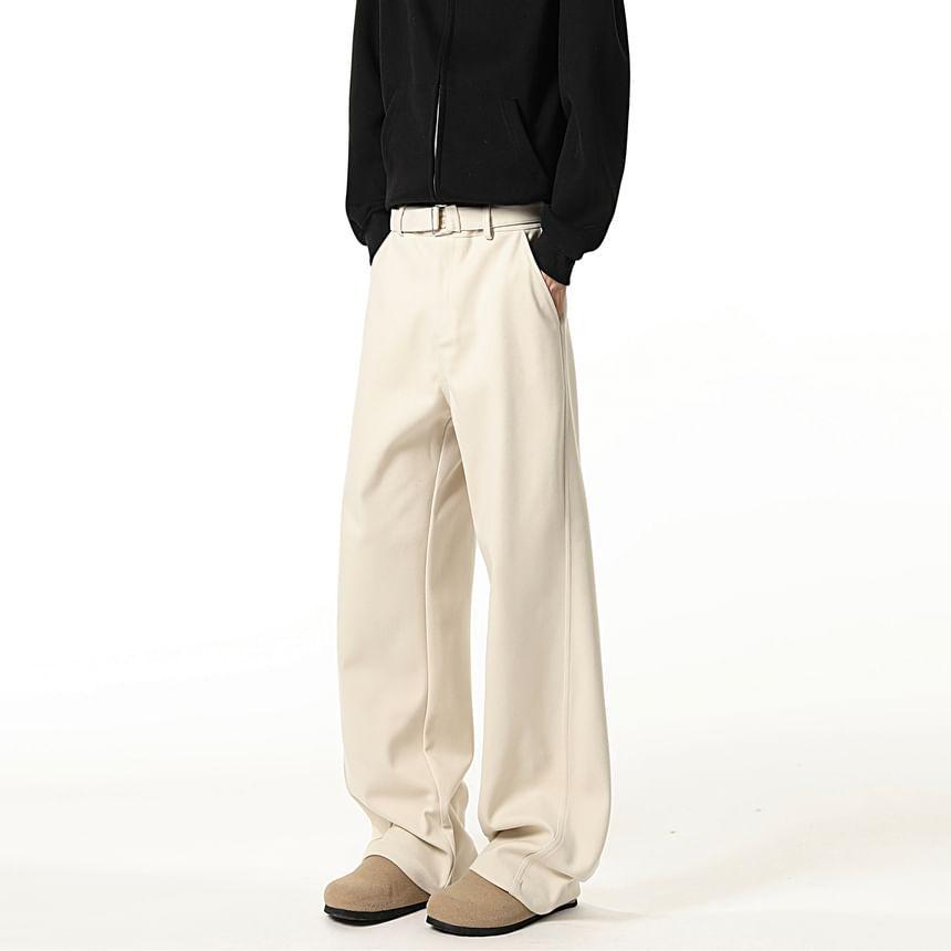 High Waist Plain Wide Leg Dress Pants Product Image