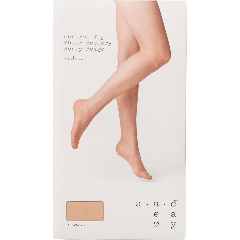 Women's 20D Sheer Control Top Tights - A New Day™ Honey Beige 1X/2X Product Image