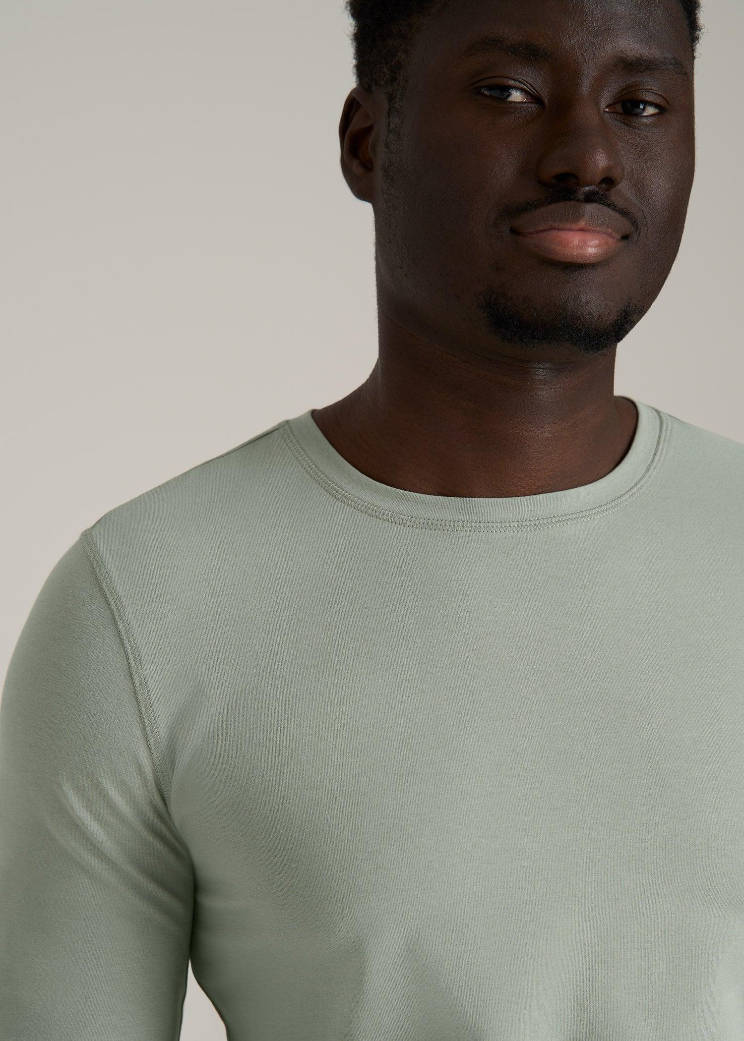 The Essential SLIM-FIT Long Sleeve Tee for Tall Men in Seagrass Male Product Image