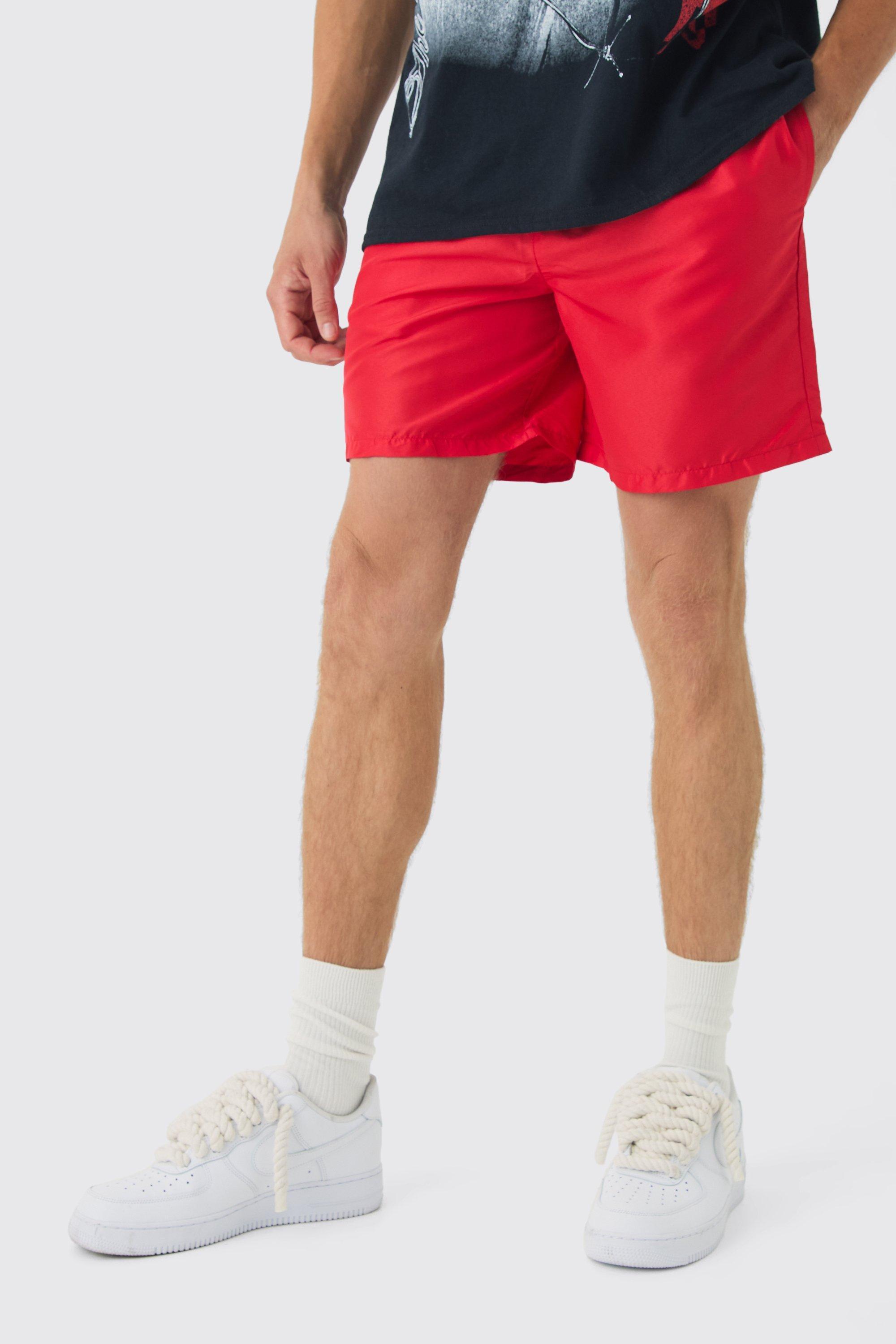 Elasticated Waist Relaxed Contrast Drawcord Shell Short Shorts | boohooMAN USA product image