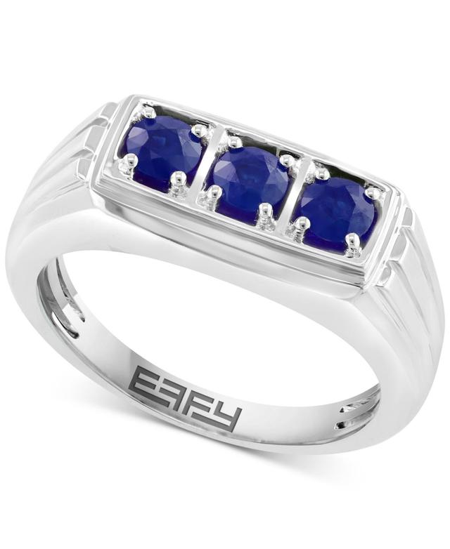 Effy Mens Ruby Three Stone Ring (1 ct. t.w.) in Sterling Silver (Also in Sapphire) Product Image